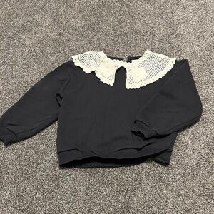 Zara Black Shirt with Cream Collar